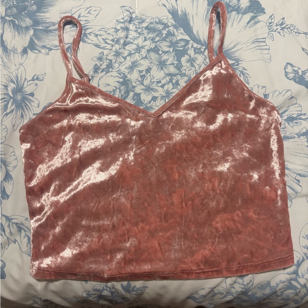 Forever 21 Pink Velvet Crop Top